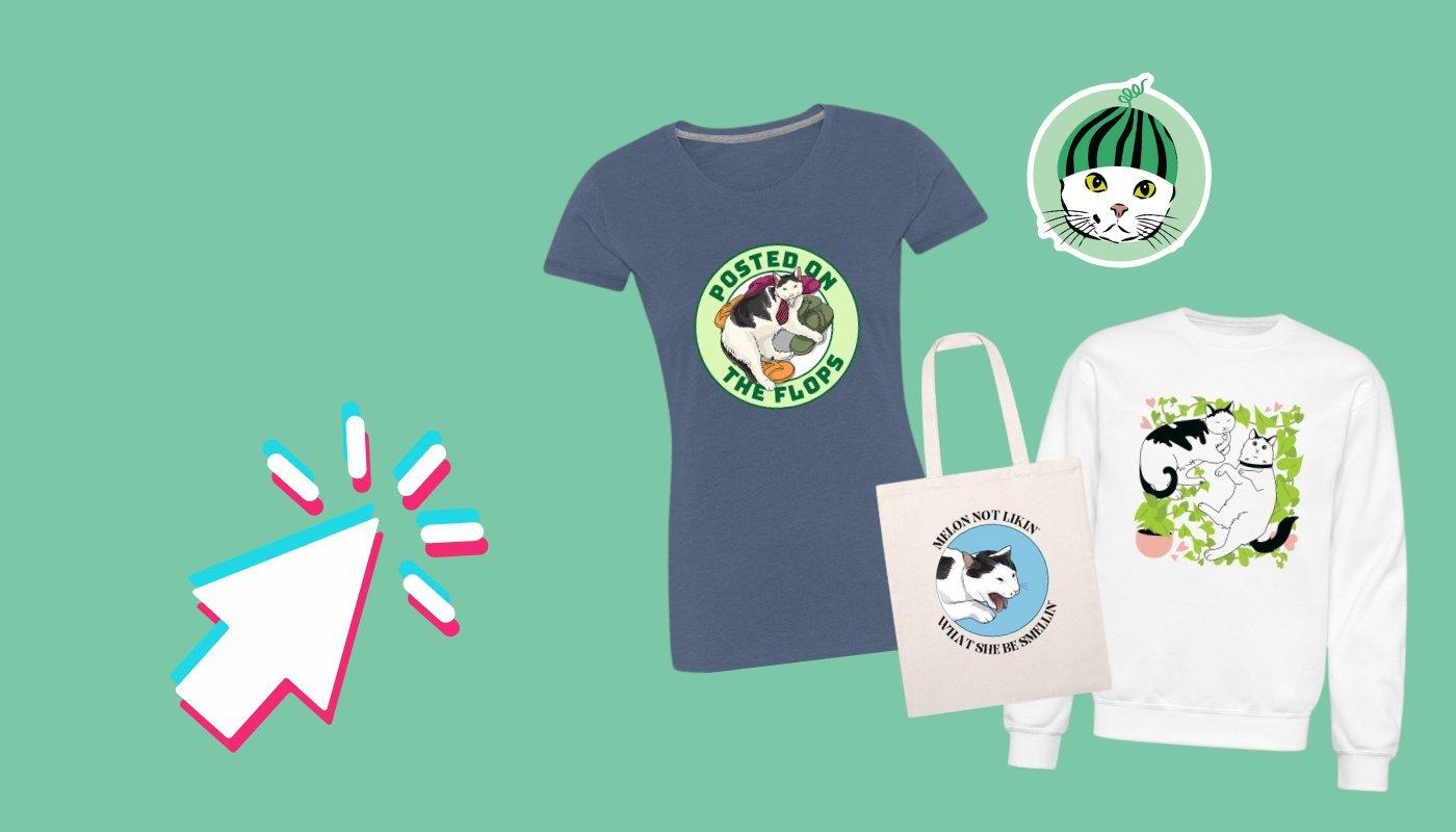 different merch examples from a top tiktok creator